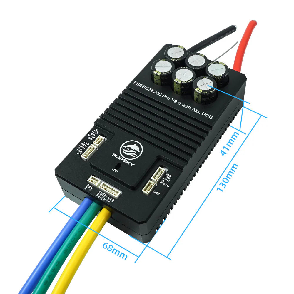 Contrôleur VESC Flipsky 75200 Pro V2.0 (Aluminum PCB Based)
