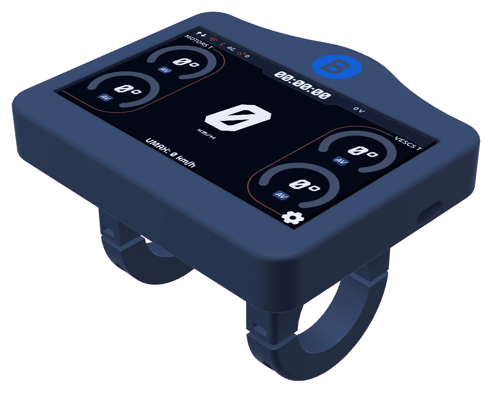 DriveX Pro — cockpit connecté compatible VESC, vue 3/4